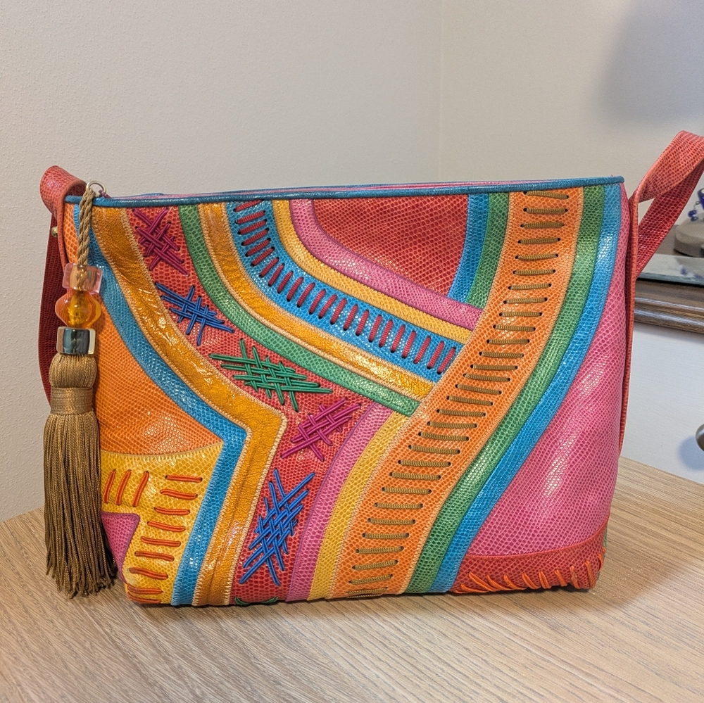 Rare Sharif Juicy Fruit Pebbled Leather Purse